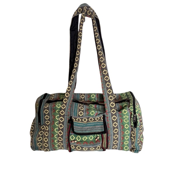 Gyspy Rose Hand Woven Large Big Boss Duffle Bag Shoulder Strap Bohemian Hippie - Picture 1 of 16